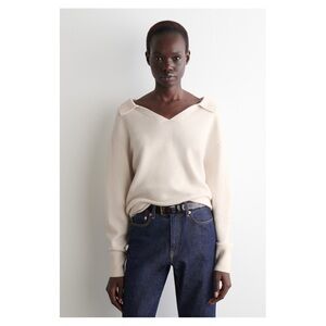COS • Merino Wool Polo Jumper in Ivory